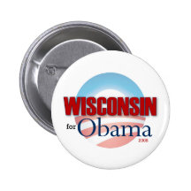 WISCONSIN für Obama Anstecknadelbuttons