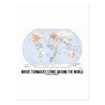 Wo Tornados auf der ganzen Welt schlagen (Karte) postkarten