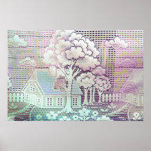 Wohnzimmer-Vorhang 3 Plakate