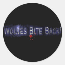 Wolf-Biss-Rückseiten-Aufkleber