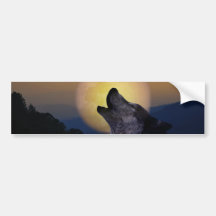 Wolf, der am Mond heult Auto Aufkleber
