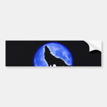 Wolf, der am Mond heult Autoaufkleber