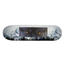 WOLF MUSTERT wild lebende Tiere u. Berge Bedrucktes Skateboard