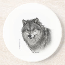 Wolf-Porträt Getränkeuntersetzer