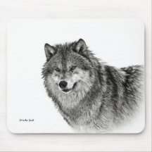 Wolf-Porträt Mauspads