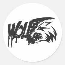 Wolf Runde Aufkleber