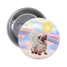 Wolken - Mops-Engel (#2) Anstecknadelbuttons