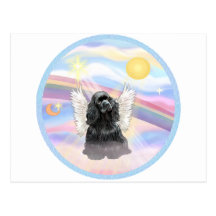 Wolken - schwarzes Cocker spaniel Postkarte