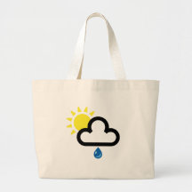 Wolkesun-Regen-Symbol Leinentasche
