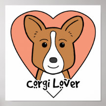 Wolljacken-Walisercorgi-Liebhaber Posterdruck