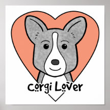 Wolljacken-Walisercorgi-Liebhaber Posterdruck