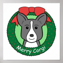 Wolljacken-Walisercorgi-Weihnachten Posterdrucke