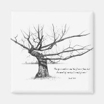 Wort Gottes für immer: Knotiger Baum im Bleistift Kühlschrankmagnet