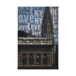 Wort-Kunst: Chrysler-Gebäude, i-Liebe NY Gespannte Galeriedrucke