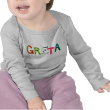Wort-Kunstgeschenke Greta Spaßes bunte für Greta-L Shirt