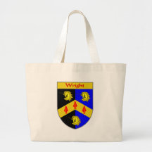 Wright-Wappen/Familienwappen Leinentasche