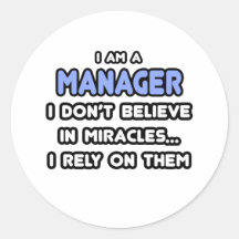 Wunder und Manager Runde Sticker