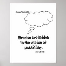 Wunder werden im Schatten der Möglichkeit versteck Plakat