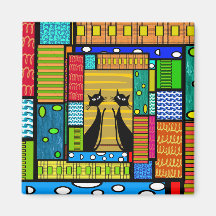 Wunderliche Katzen-Kunst-Geschenke Kühlschrankmagnete