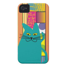 Wunderliche schwarze Katze "die Bonze " iPhone 4 Etuis
