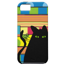 Wunderliche schwarze Katze "die Bonze " Etui Fürs iPhone 5