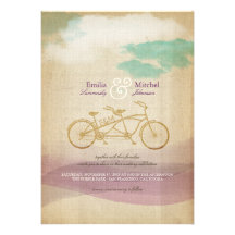 Wunderliches Tandemfahrrad-Aquarell-kundenspezifis Ankündigung