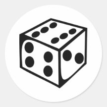 Würfel - sechs runde sticker