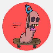 Wurm-Polizist Runder Sticker