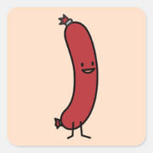 Wurst-quadratischer Aufkleber