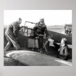 WWII Pilot + Crew eines P-51A Mustangs Posterdrucke