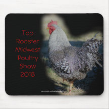 Wyandotte Hahn auf schwarzem Mousepad- fertigen be