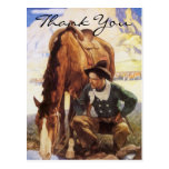 Wyeths Cowboy, der sein Pferd wässert Postkarten