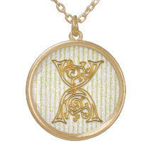 X Anfangsmonogramm-"Goldpin-Streifen-" Halskette