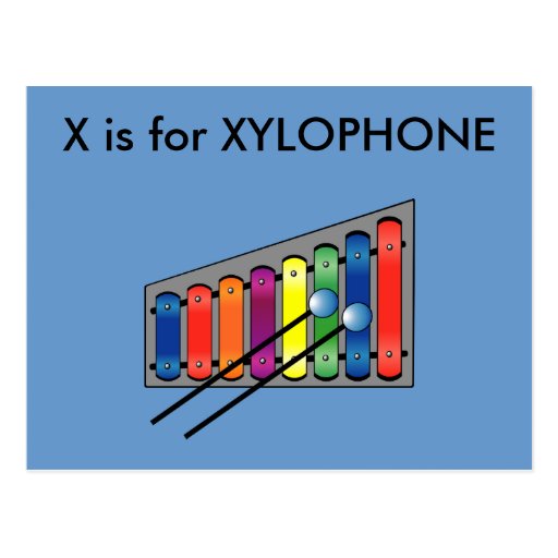 "X" ist für Xylophone-Alphabet Flashcard Postkarten