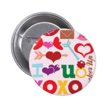 xoxo Liebe Sie Valentinesgeschenk Buttons