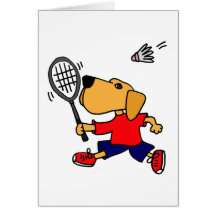 XX Labrador retriever, das Badminton spielt Grußkarten