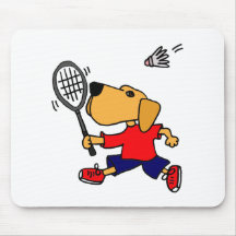 XX Labrador retriever, das Badminton spielt Mauspads