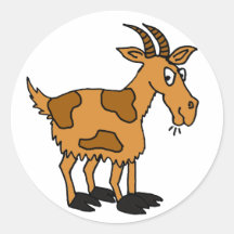 XX lustige Cartoon-Ziege Runde Sticker