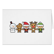 Yay für Weihnachtscharaktere der Farbefünf Karten