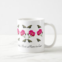 Yellow Butterflies and Pink Roses Mom-in-law tassen