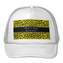 Yellow leopard wedding favors hat
