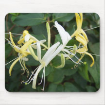 Yellow&White mit Blumen Mousepad