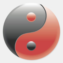 Yin Yang ~ chinesische Taoismus-Philosophie Runder Aufkleber