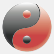 Yin Yang ~ chinesische Taoismus-Philosophie Runder Sticker