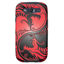 Yin Yang Drachen, Rot und Schwarzes