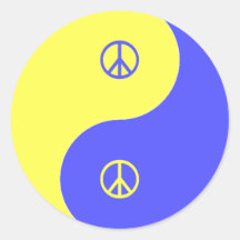 Yin Yang Frieden Runder Aufkleber