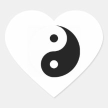 Yin Yang Herz-Symbol, Taoismus Aufkleber