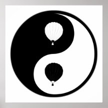 Yin Yang Im Ballon aufsteigen Poster