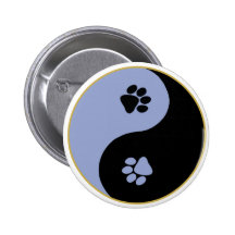 Yin Yang Tatzen blau Buttons