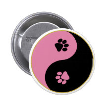 Yin Yang Tatzen-Rosa Anstecknadel